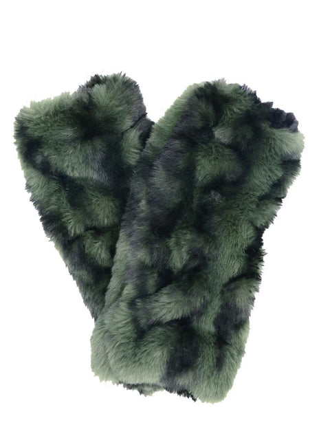 Pandemonium Fingerless Faux Fur Gloves Reversible - 10  Color Combos Available