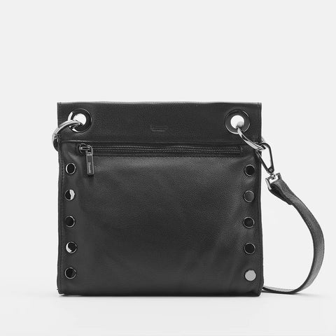 Hammitt Tony Medium Black Gun Metal Leather Crossbody