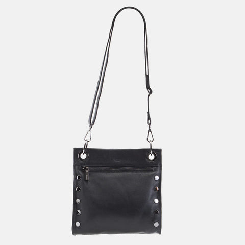 Hammitt Tony Medium Black Gun Metal Leather Crossbody