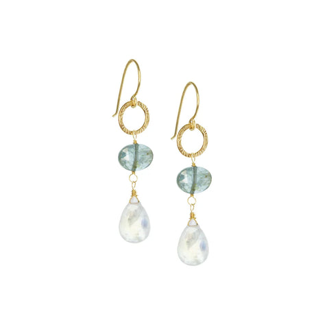 Laura J Kyanite and Moonstone Earrings