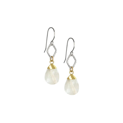 Laura J Moonstone Petal Earrings