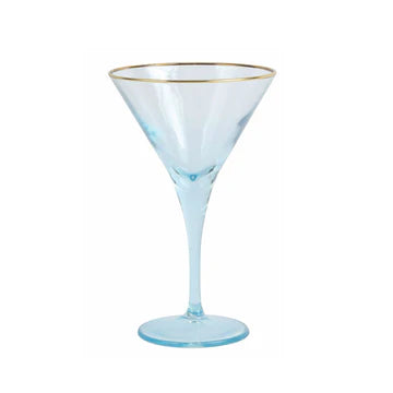 Vietri Rainbow Turquoise Martini Glass