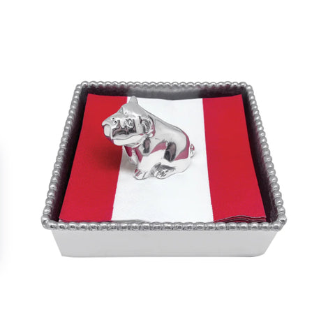 Mariposa Bulldog Beaded Napkin Box Set