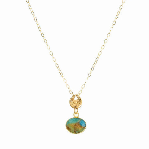 Laura J Turquoise Pool Pendant Necklace