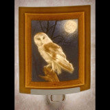 The Porcelain Garden Owl Colored Curved Night Light