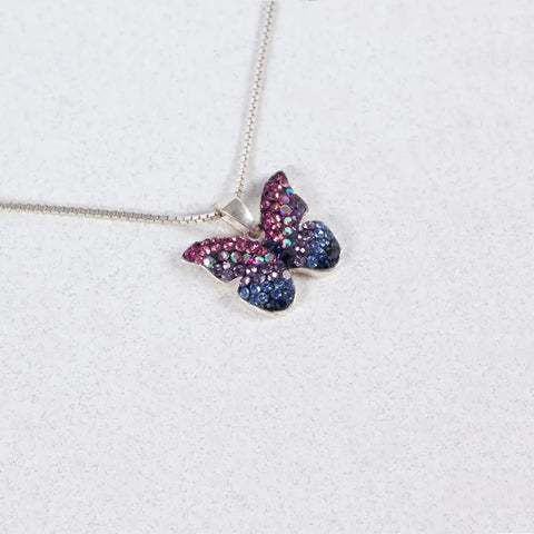 Mosaico Butterfly Pendant Necklace