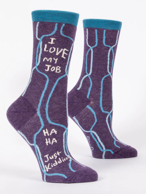 Blue Q I Love My Job, Ha Ha, Just Kidding Women’s Crew Socks