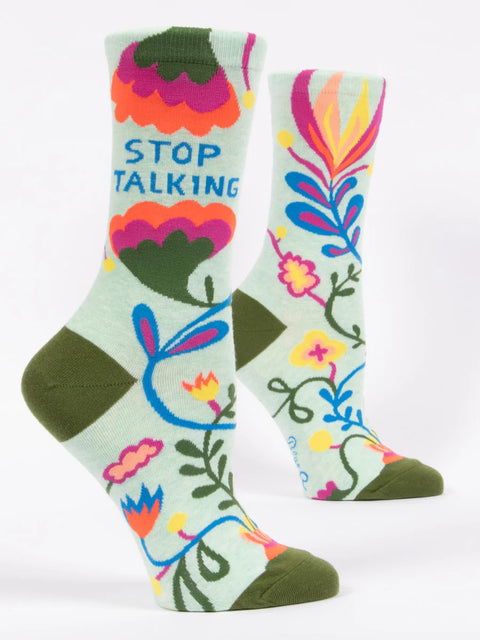 Blue Q Stop Talking Women’s Crew Socks