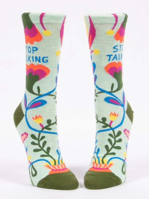 Blue Q Stop Talking Women’s Crew Socks