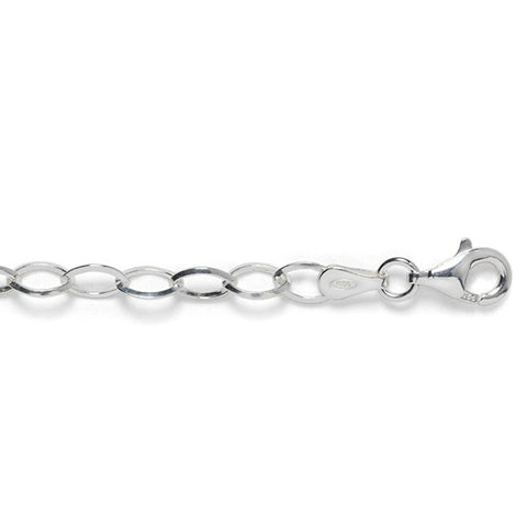 Italian Sterling Silver Open Flat Cable Chain 4x6mm - Multiple Sizes Available