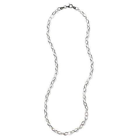 Italian Sterling Silver Open Flat Cable Chain 4x6mm - Multiple Sizes Available