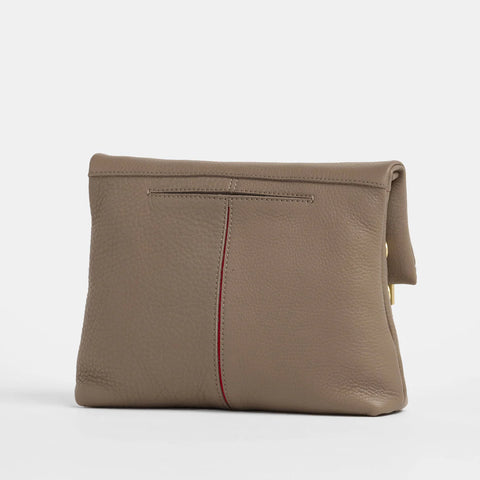 Hammitt VIP Medium Sculpted Taupe/Brushed Gold Crossbody Clutch