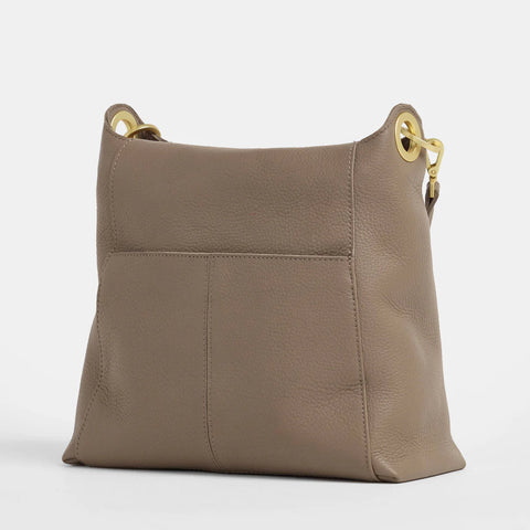 Hammitt Bryant Large Sculpted Taupe/Brushed Gold Shoulder Bag