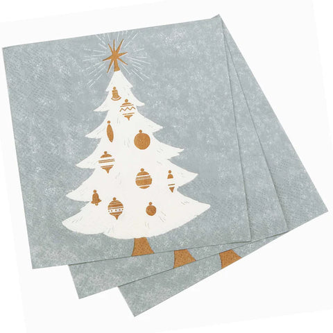 RockFlowerPaper Winter White Tree Paper Cocktail Napkins (Pack of 20)