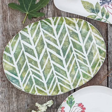 Vietri Foresta Primavera Geometric Medium Oval Platter