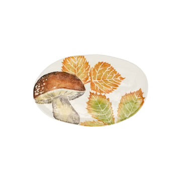 Vietri Autunno Mushroom Small Oval Platter