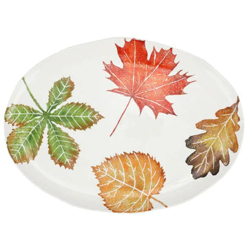 Vietri Autunno Assorted Leaves Large Oval Platter