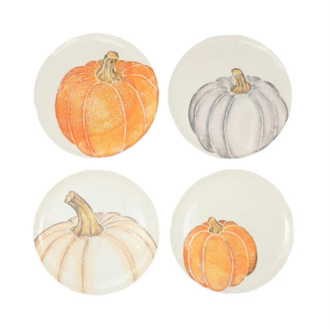 Vietri Pumpkins Assorted Salad Plates - Set of 4