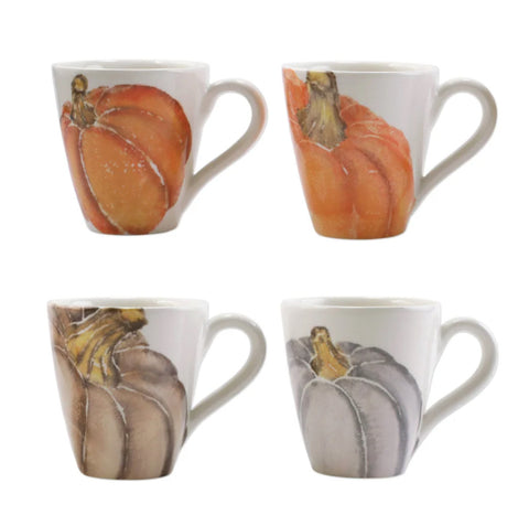 Vietri Pumpkins Assorted Mugs - Set of 4