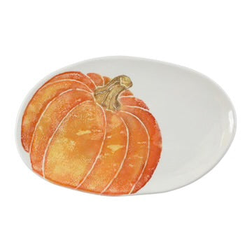 Vietri Pumpkins Small Oval Platter with Pumpkin