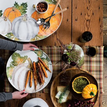 Vietri Pumpkins Round Platter with Pumpkin