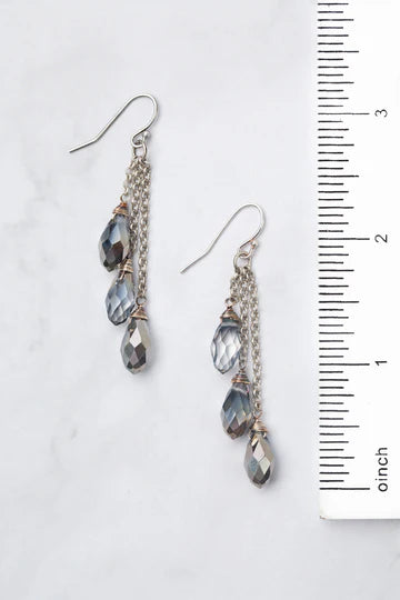 Anne Vaughan Reflections Crystal Tassel Earrings