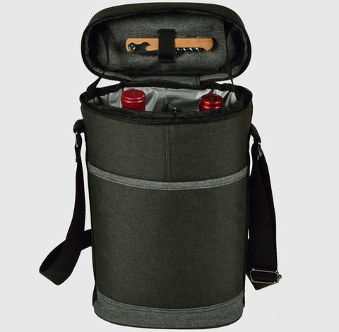 Picnic at Ascot Picnic Two Bottle Carrier Charcoal
