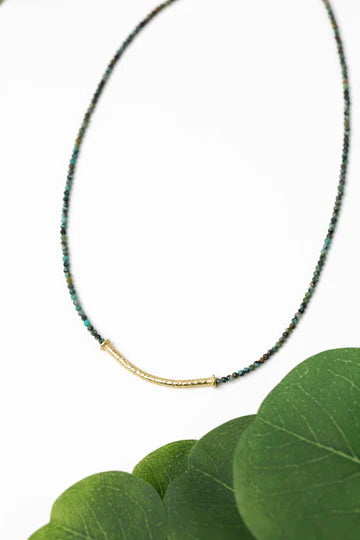 Anne Vaughan Tranquil Gardens 16-18" African Turquoise Bar Focal Necklace