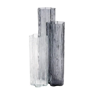 Vietri Flora Glass Gray Vase