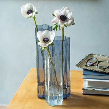 Vietri Flora Glass Gray Vase