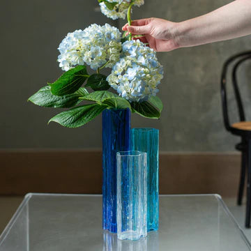 Vietri Flora Glass Blue Vase