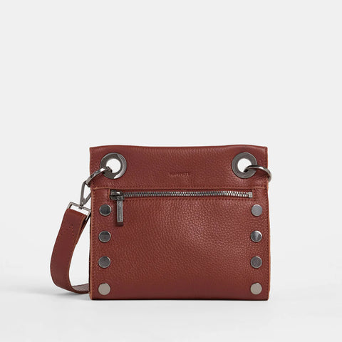 Hammitt Tony Small Baroque Brown/Gunmetal Leather Crossbody