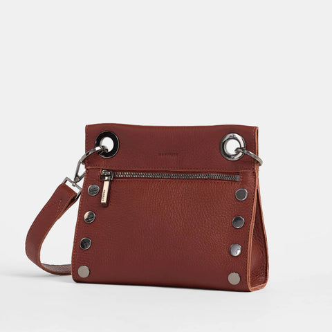 Hammitt Tony Small Baroque Brown/Gunmetal Leather Crossbody