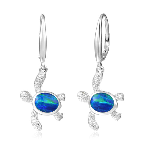 Alamea Turtle Earrings with Opal