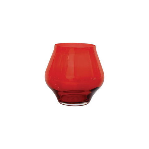 Vietri Contessa Red Stemless Wine Glass