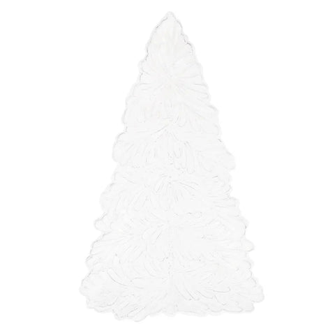 Vietri Lastra Holiday White Figural Tree Small Platter