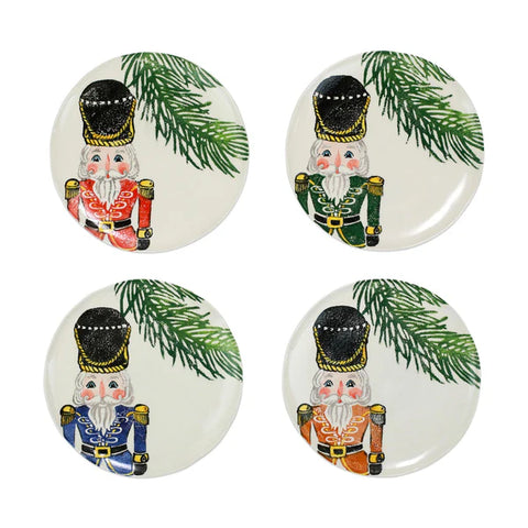 Vietri Nutcrackers Assorted Salad Plates - Set of 4