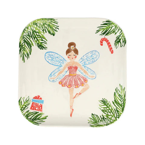 Vietri Nutcrackers Sugar Plum Fairy Square Platter