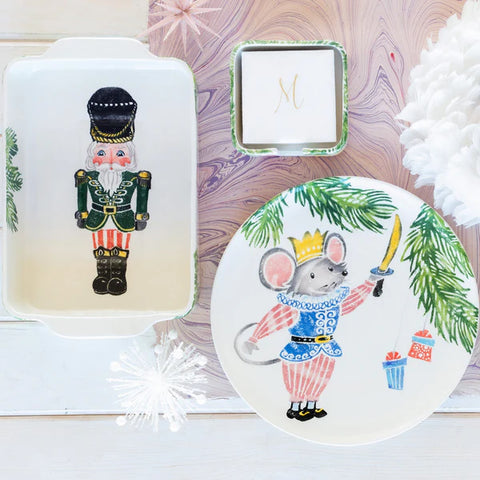 Vietri Nutcrackers Mouse King Round Platter