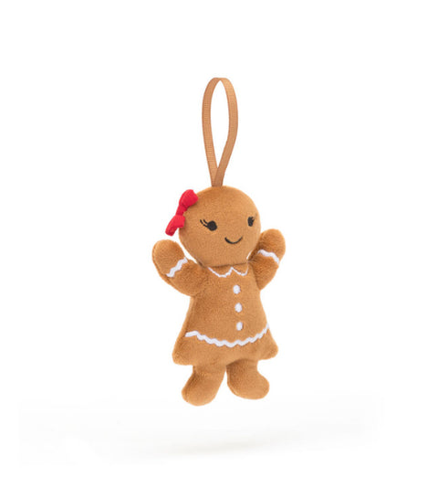 JELLYCAT FESTIVE FOLLY GINGERBREAD RUBY ORNAMENT