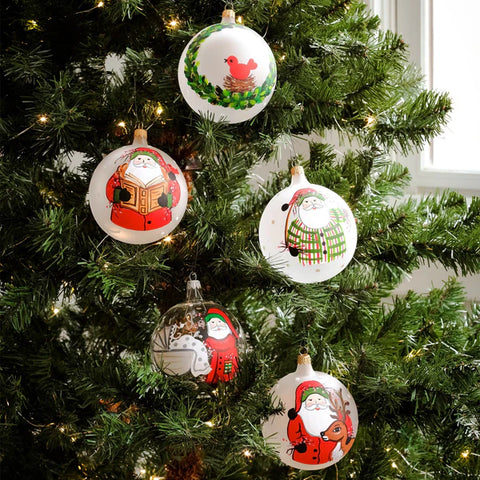 Vietri Wreath with Red Bird Ornament