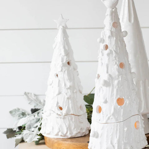 Vietri Foresta White Small Flocked Tree with Star