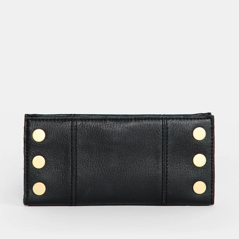 Hammitt 110 North Black Brushed Gold/Red Zip Wallet