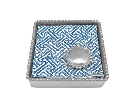 Mariposa Round Pearl Beaded Napkin Box Set