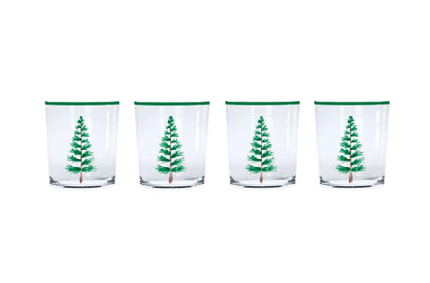 Mariposa Woodland Trees Suite of 4 Double Old Fashion Glasses