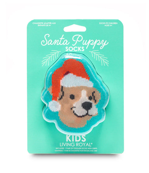 Living Royal Santa Puppy 3D Kids Crew Socks