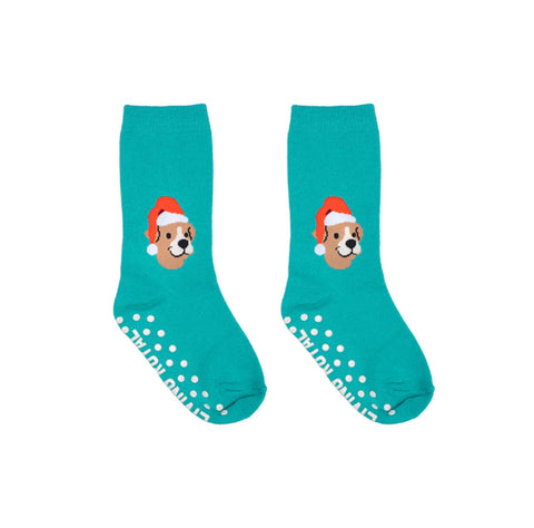 Living Royal Santa Puppy 3D Kids Crew Socks