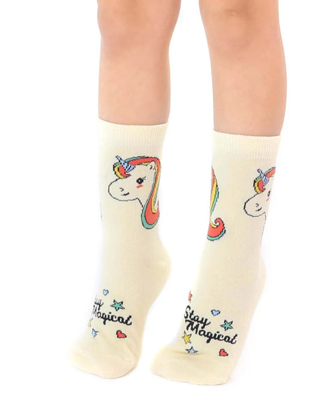 Living Royal Unicorn 3D Kids Crew Socks