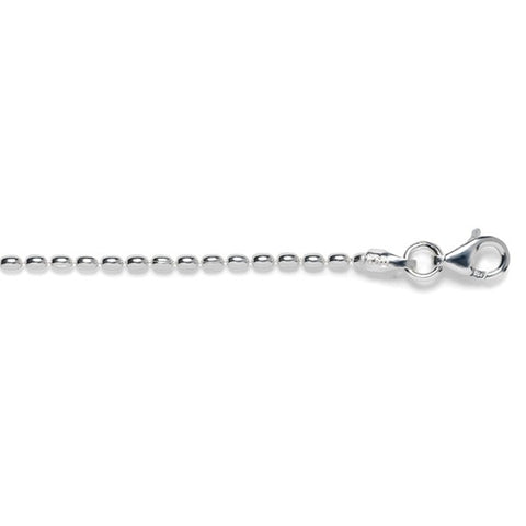 Italian Sterling Silver Rice Bead Chain 1.5mm - Multiple Sizes Available