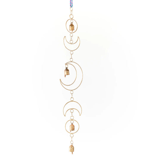 Indukala Indukala Large Moon Phase Bell Wind Chime